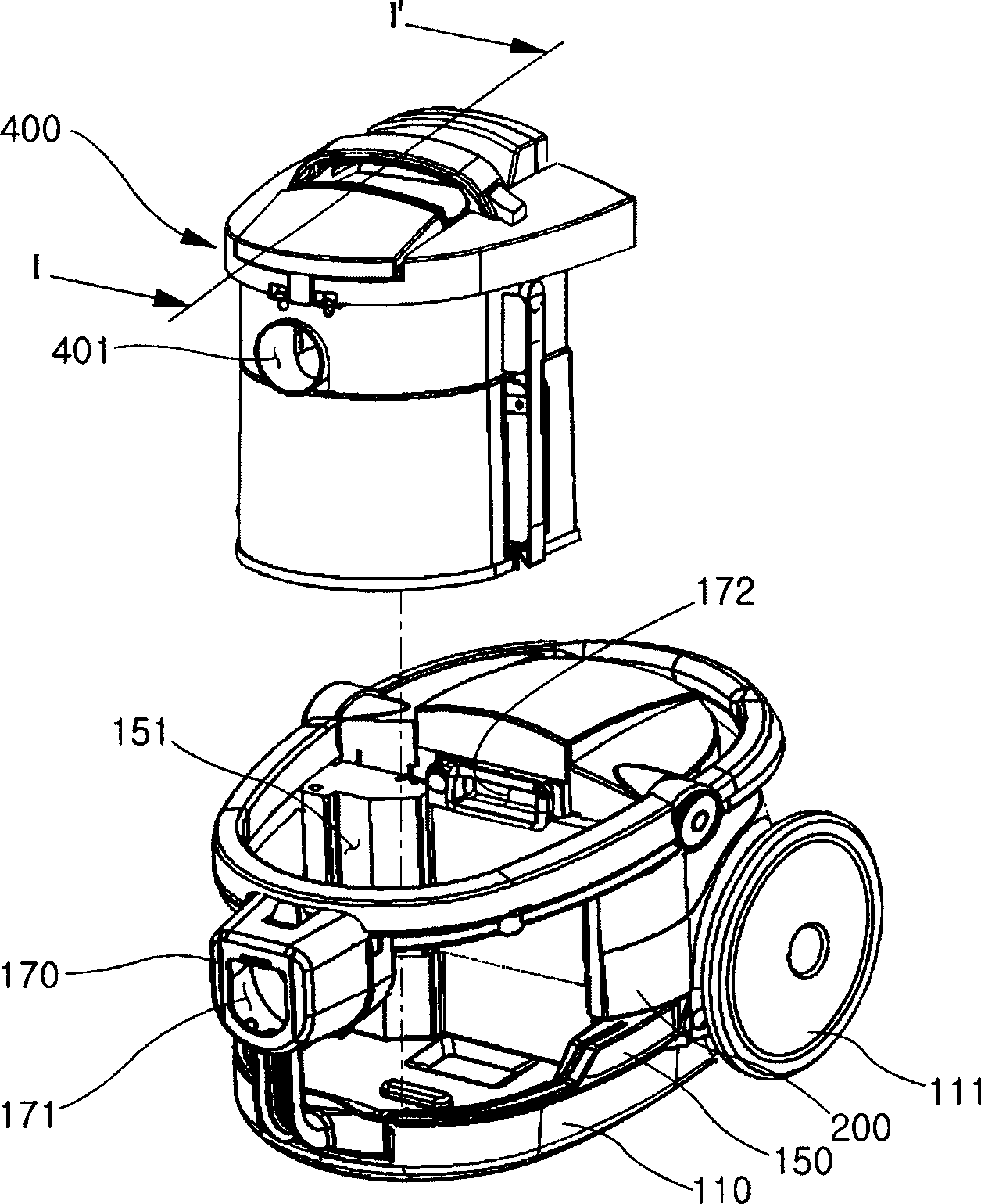 Channel structure of vacuum cleaner