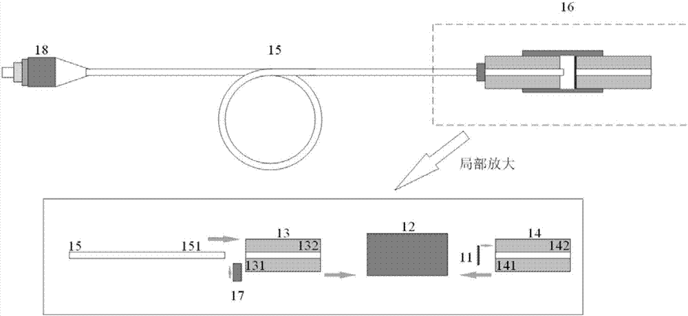 Graphene membrane fiber Fabry-Perot resonator and excitation/vibration pickup detection method thereof