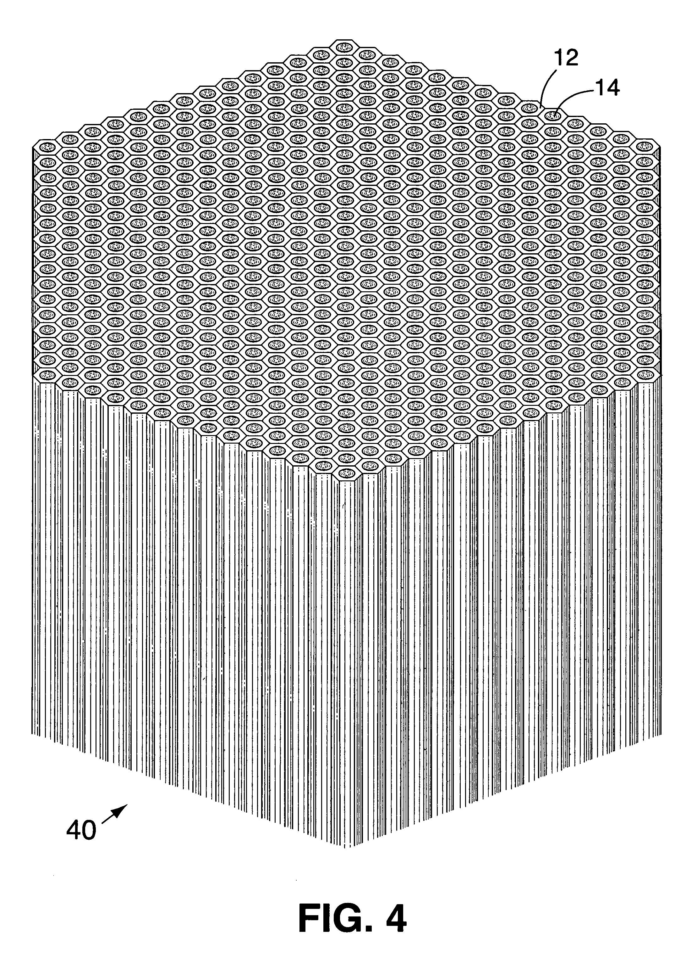 Composite, ordered material having sharp surface features