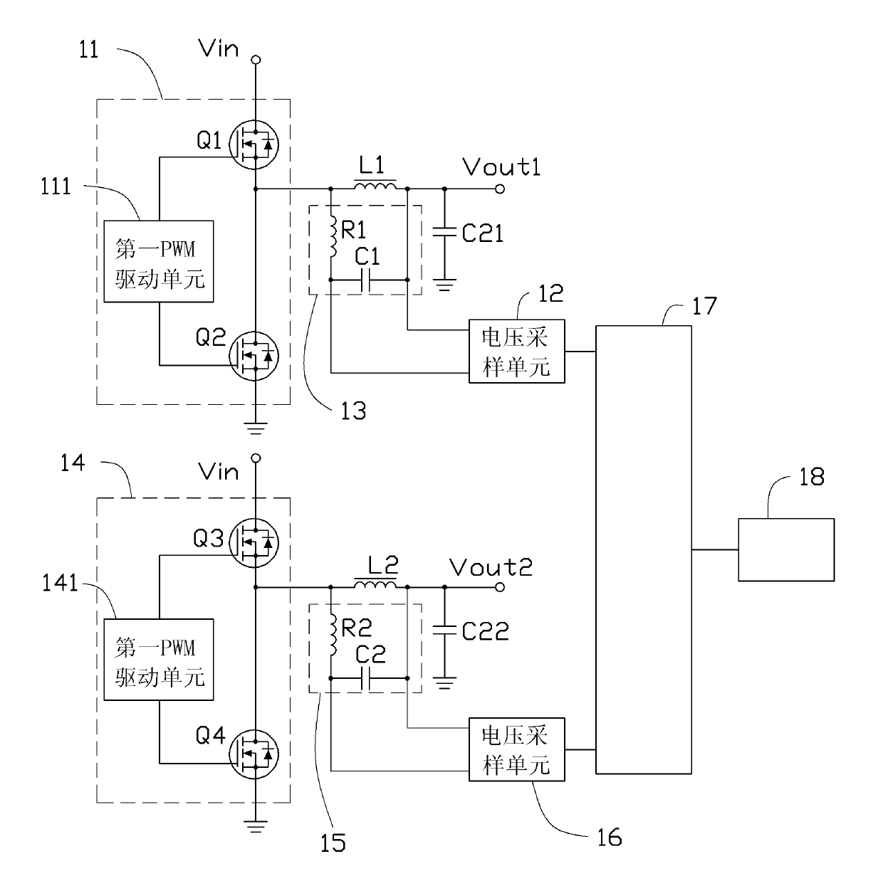Output current monitoring device for voltage reduction type conversion circuit