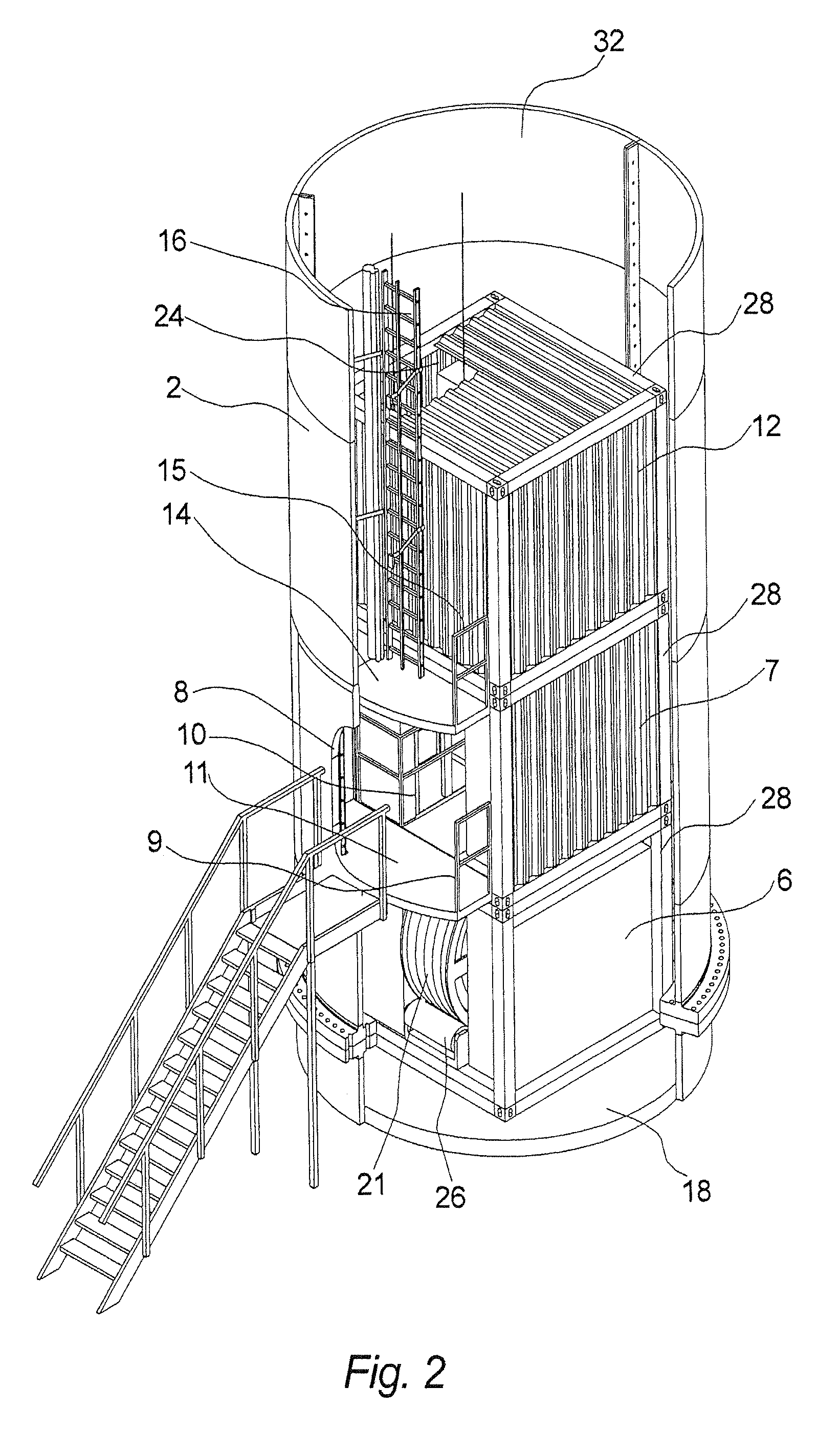 Wind turbine, a method for assembling and handling the wind turbine and uses hereof