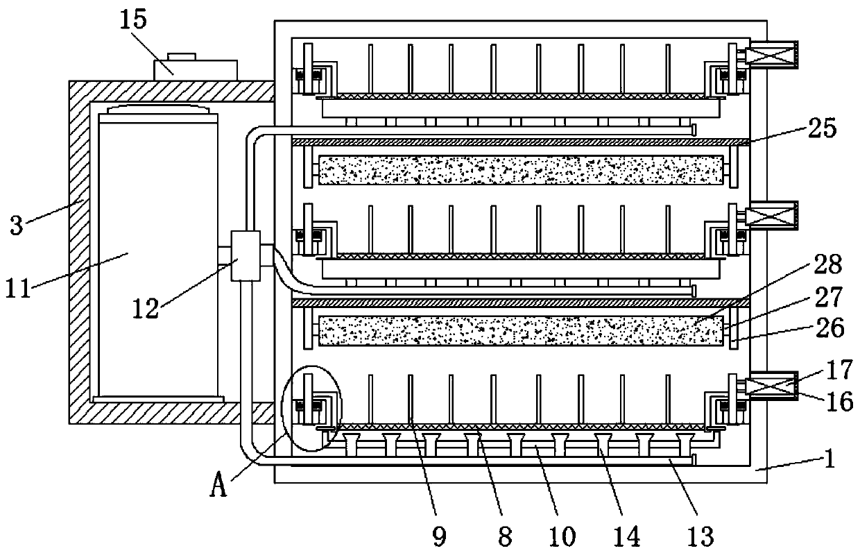 Hospital archive dust removal treatment device