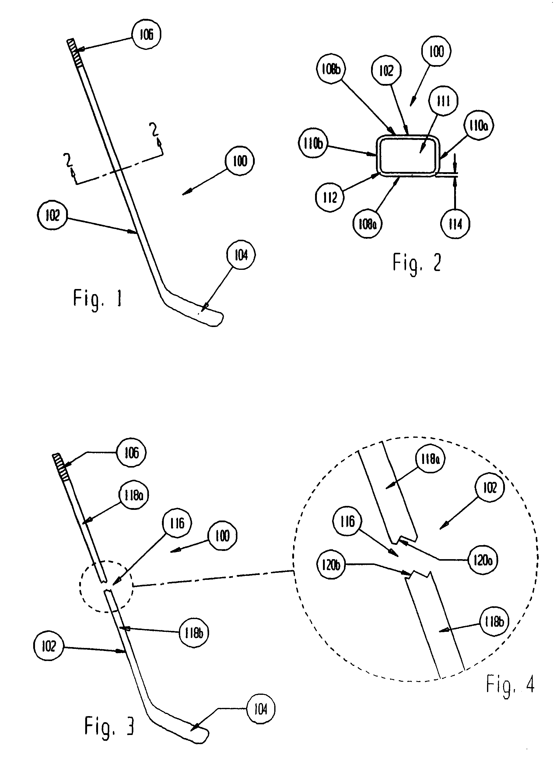 Apparatus and method for repairing a hockey stick shaft