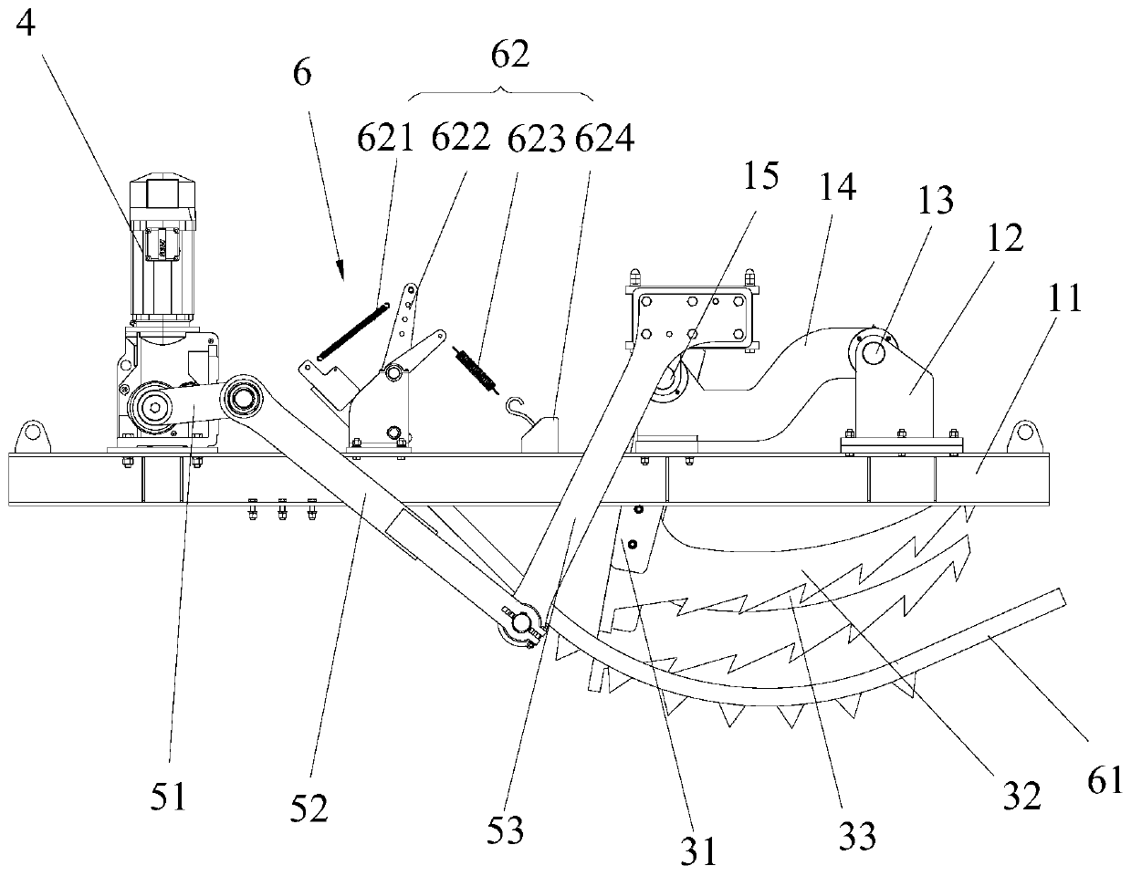 Bag breaking device and domestic waste sorting line with it