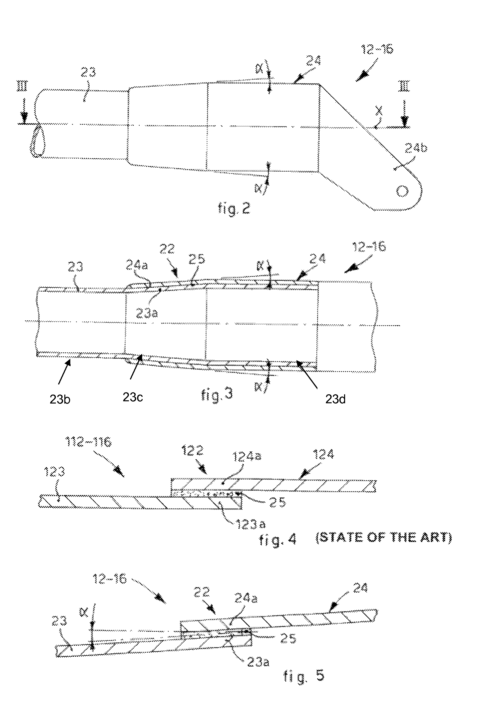 Arm made of composite material and relative production method