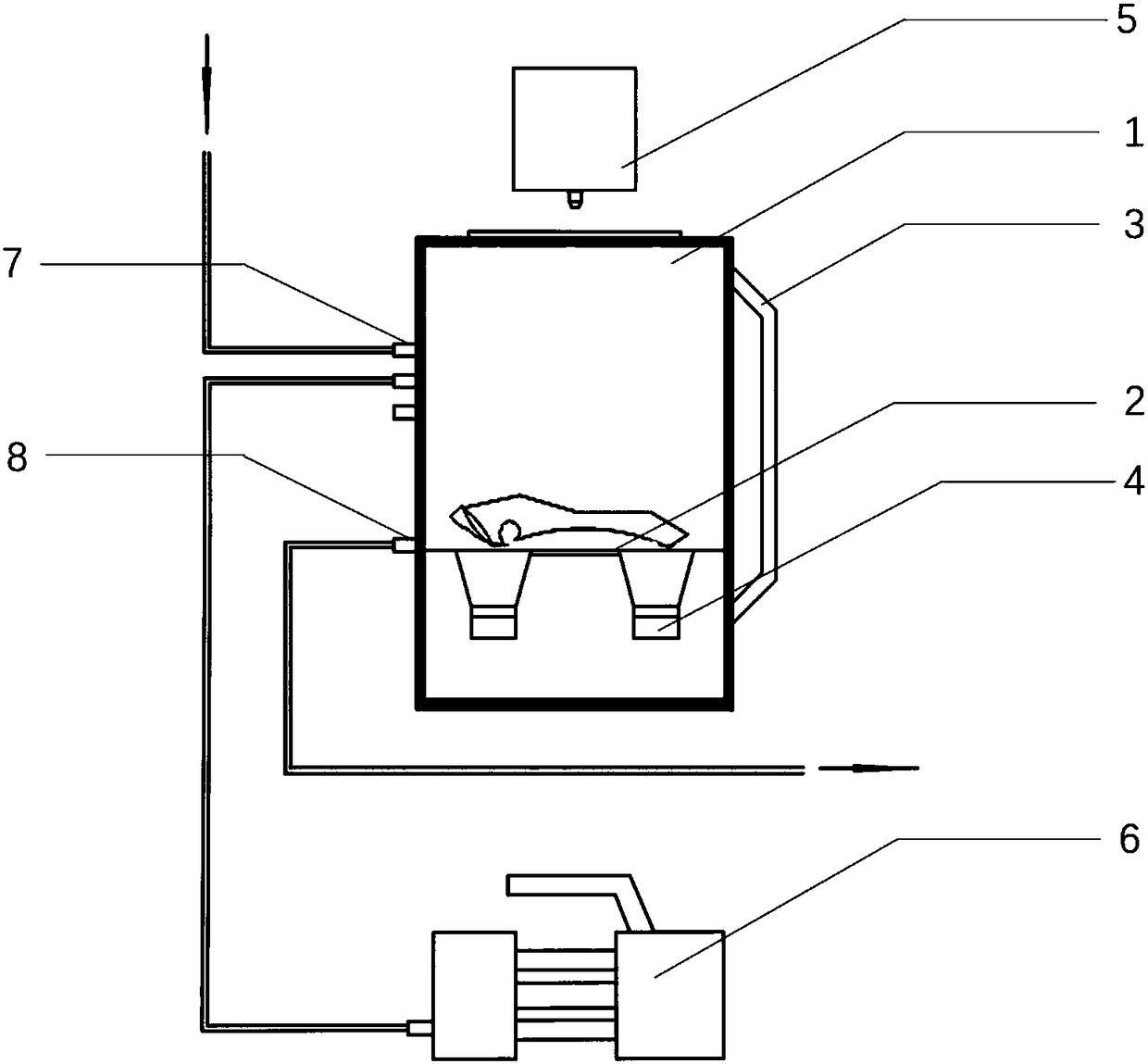 All-in-one clothing washing and drying shared cavity machine based on principle of ultrasonic washing and vacuum microwave drying