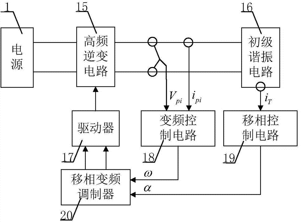 Induction electric power transmission control device and method