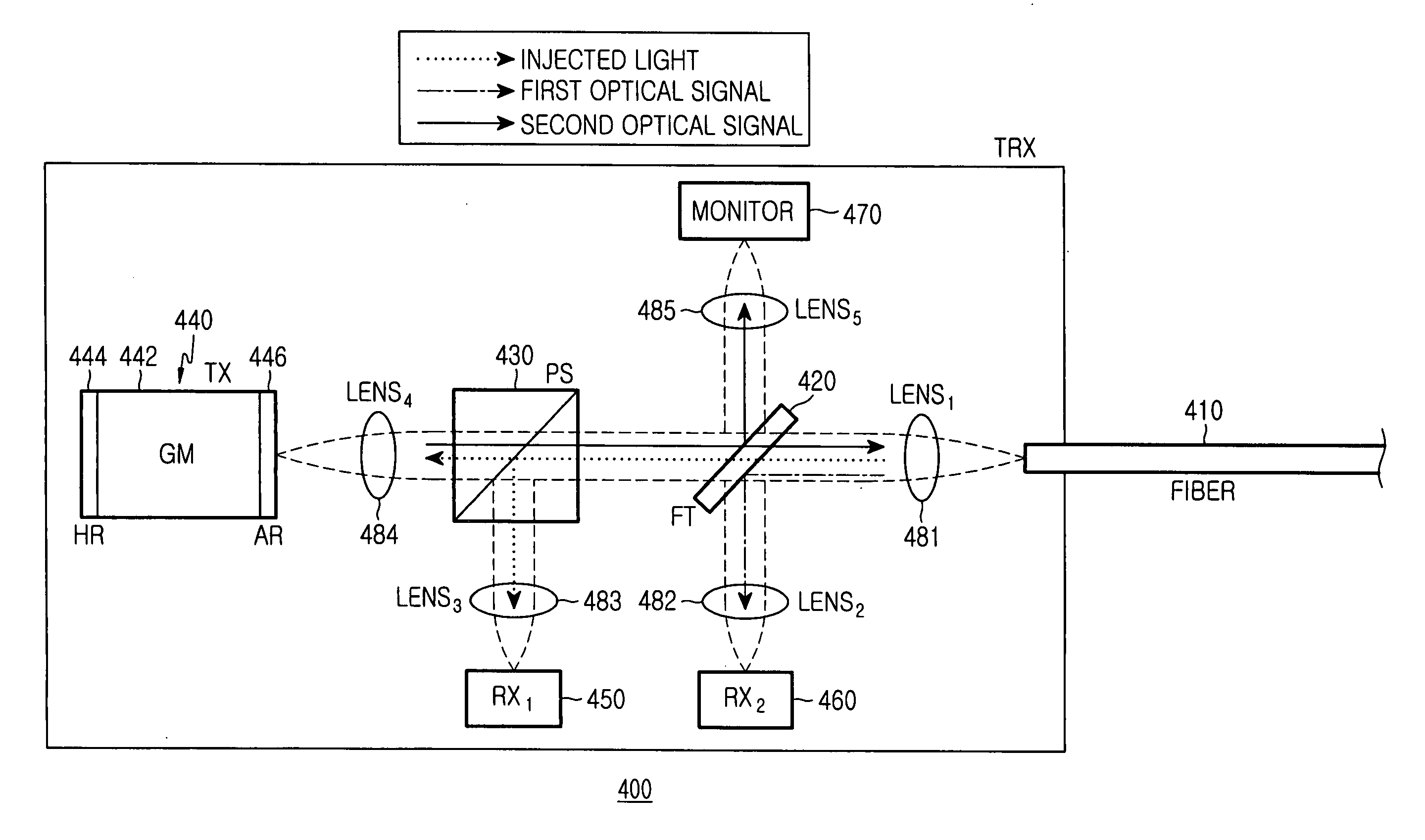 Optical transceiver and passive optical network using the same