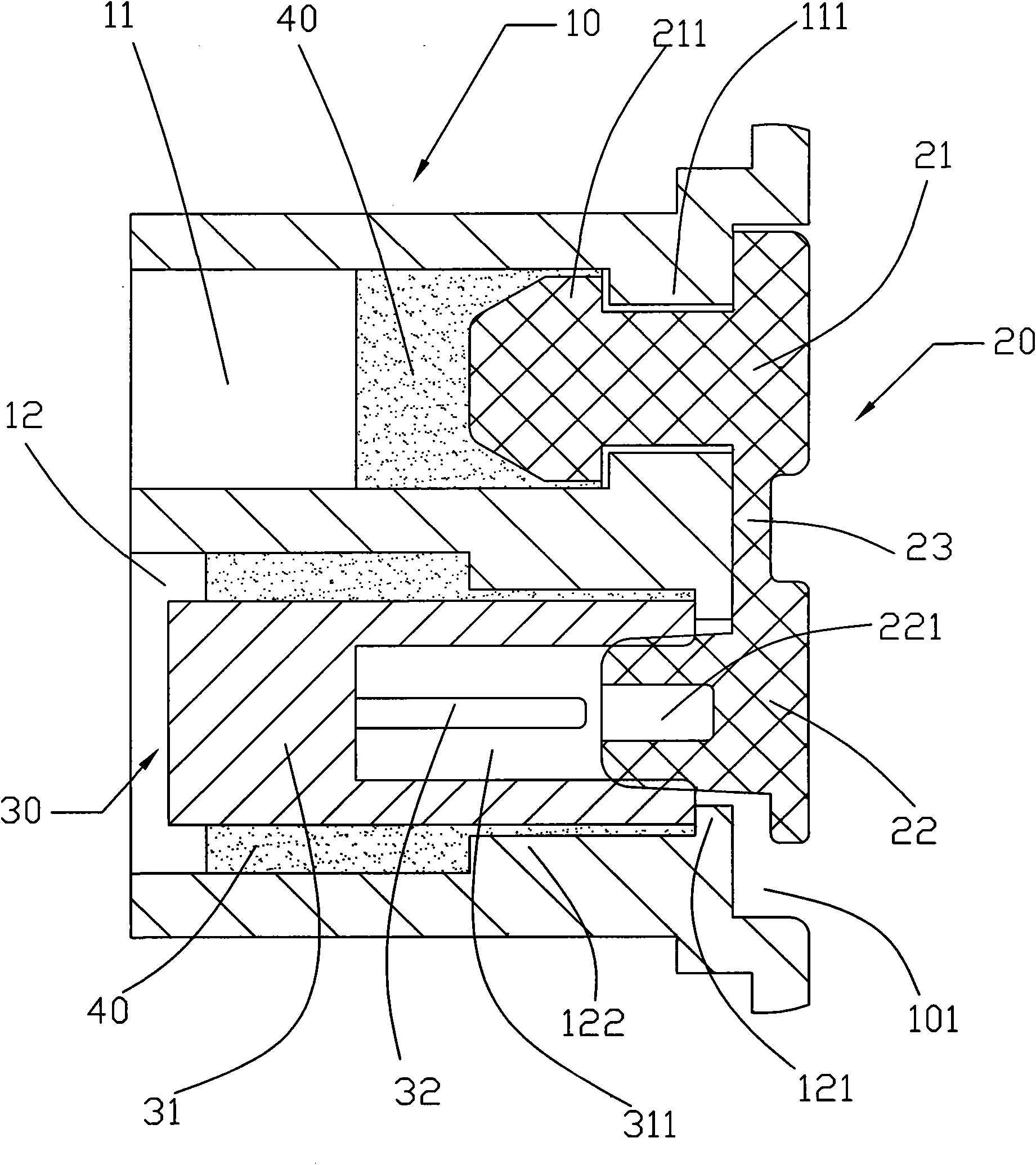 Charging port sealing structure and lamp with sealing structure