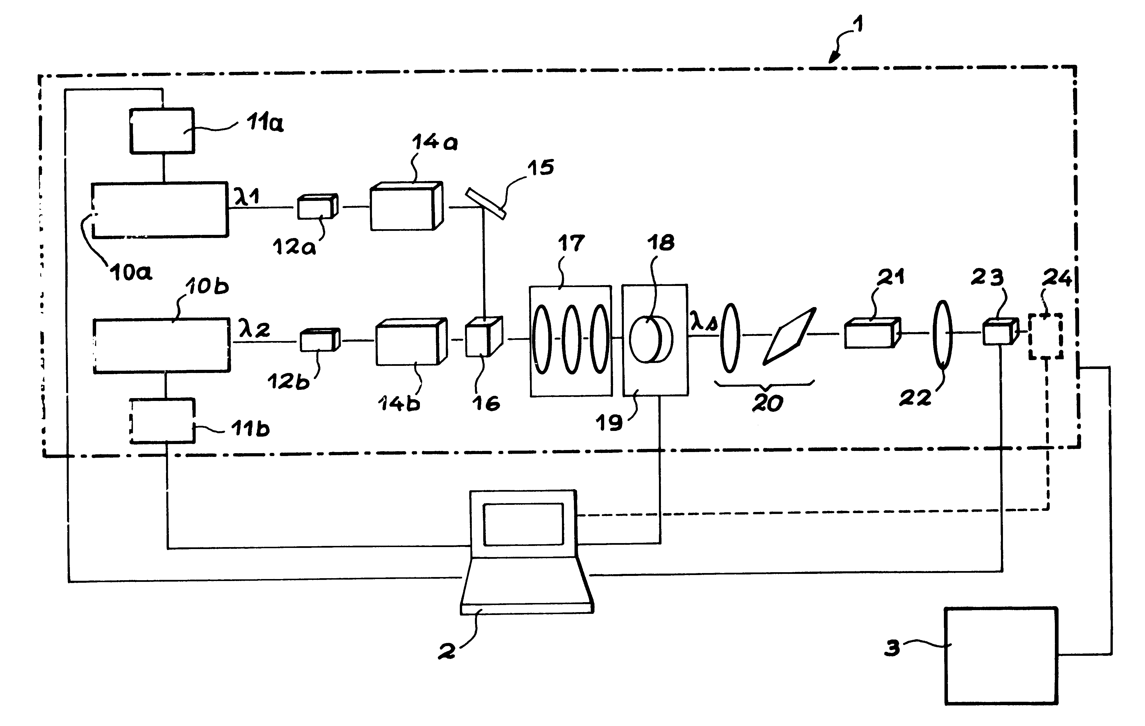 System for detection and measurement of one or several gases in a gas mix