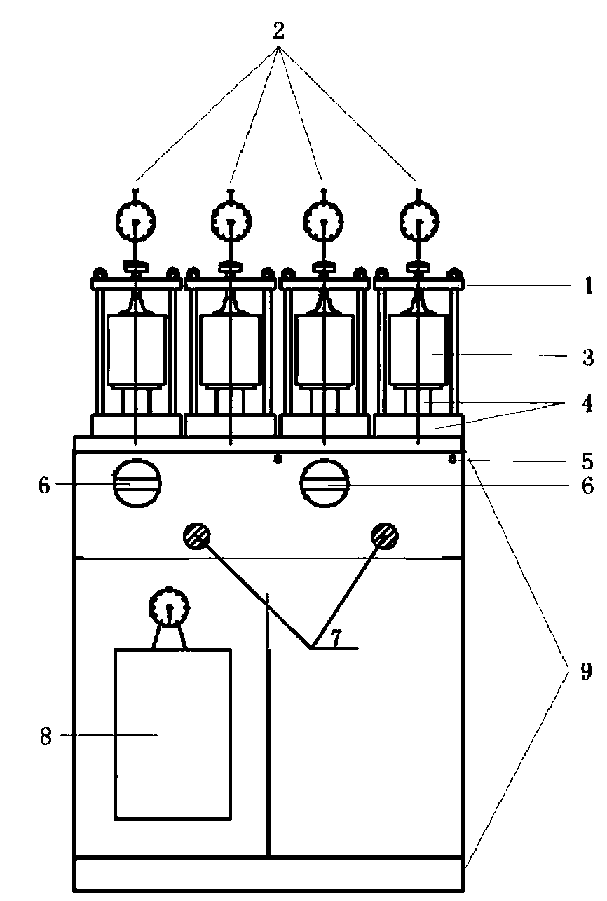 Pneumatic static lateral pressure instrument and test method thereof