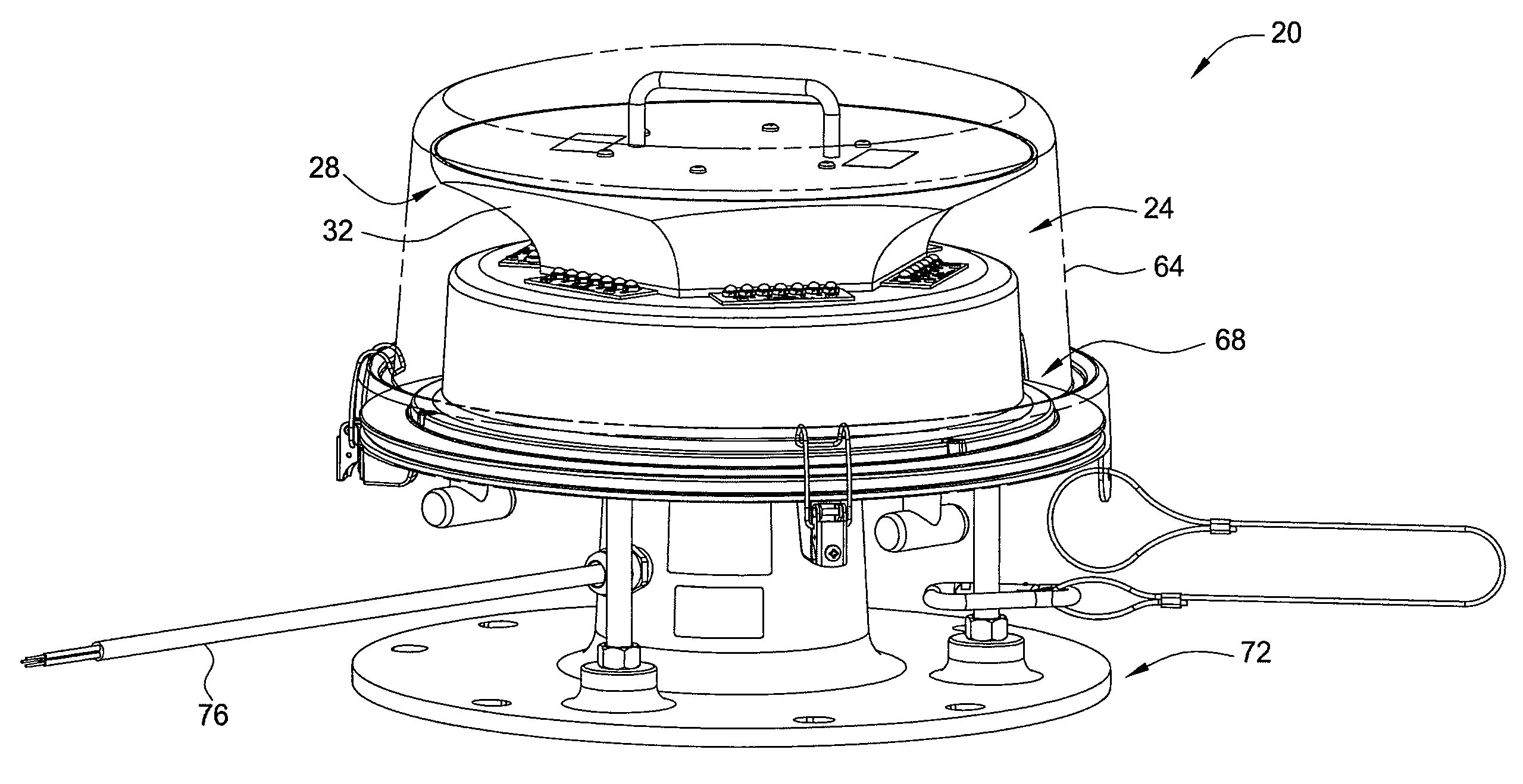Beacon light with reflector and light emitting diodes
