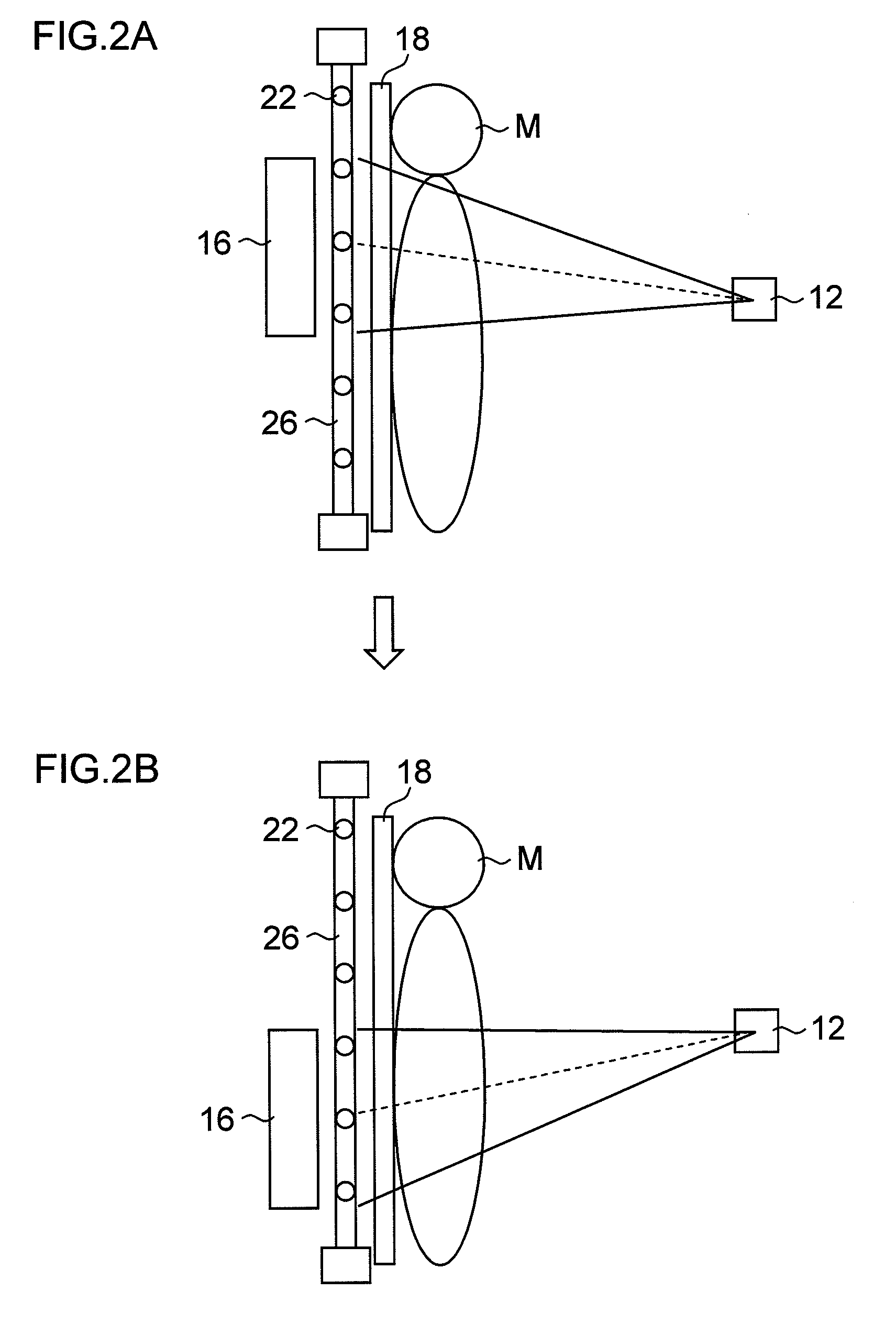 Imaging support device for radiographic long length imaging