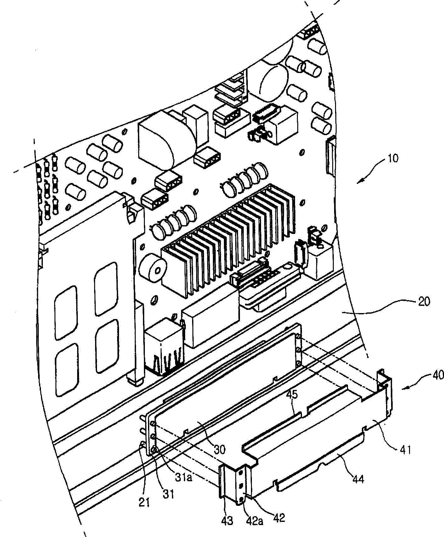 Electromagnetic wave shielding structure of display apparatus