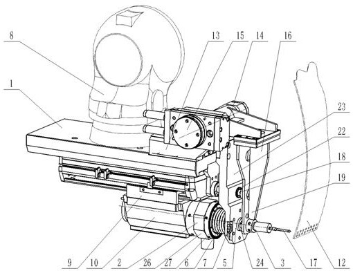 A measurement and processing executive head suitable for aircraft skin drilling