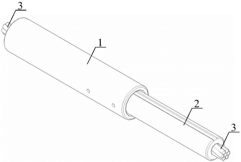 Prestressed rib connecting and tensioning device and method