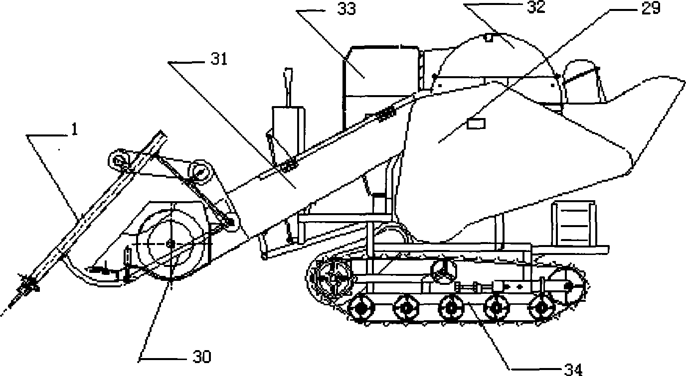 Whole-feeding combine harvester equipped with lifting device