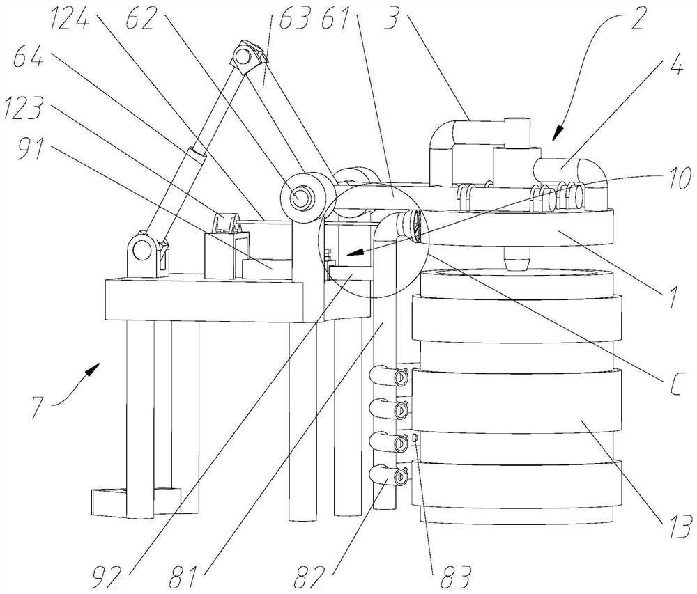 Efficient ladle cover and ladle baking device