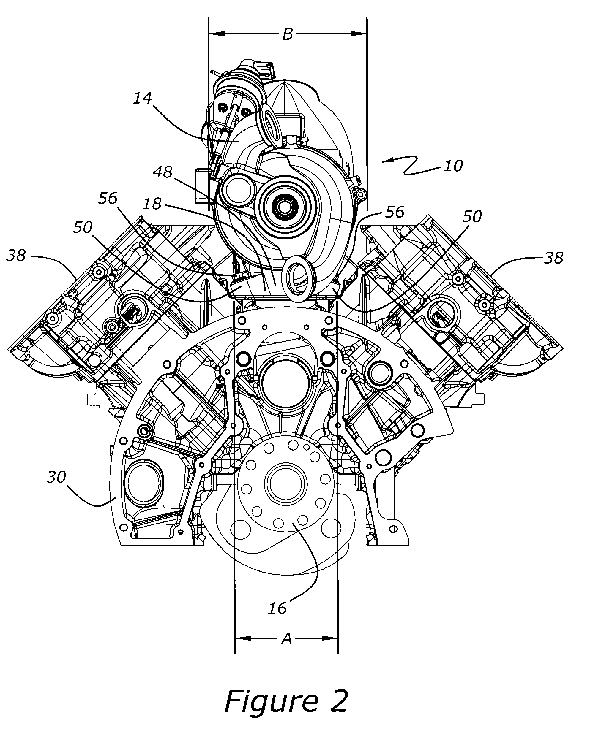 Pedestal mounted turbocharger system for internal combustion engine