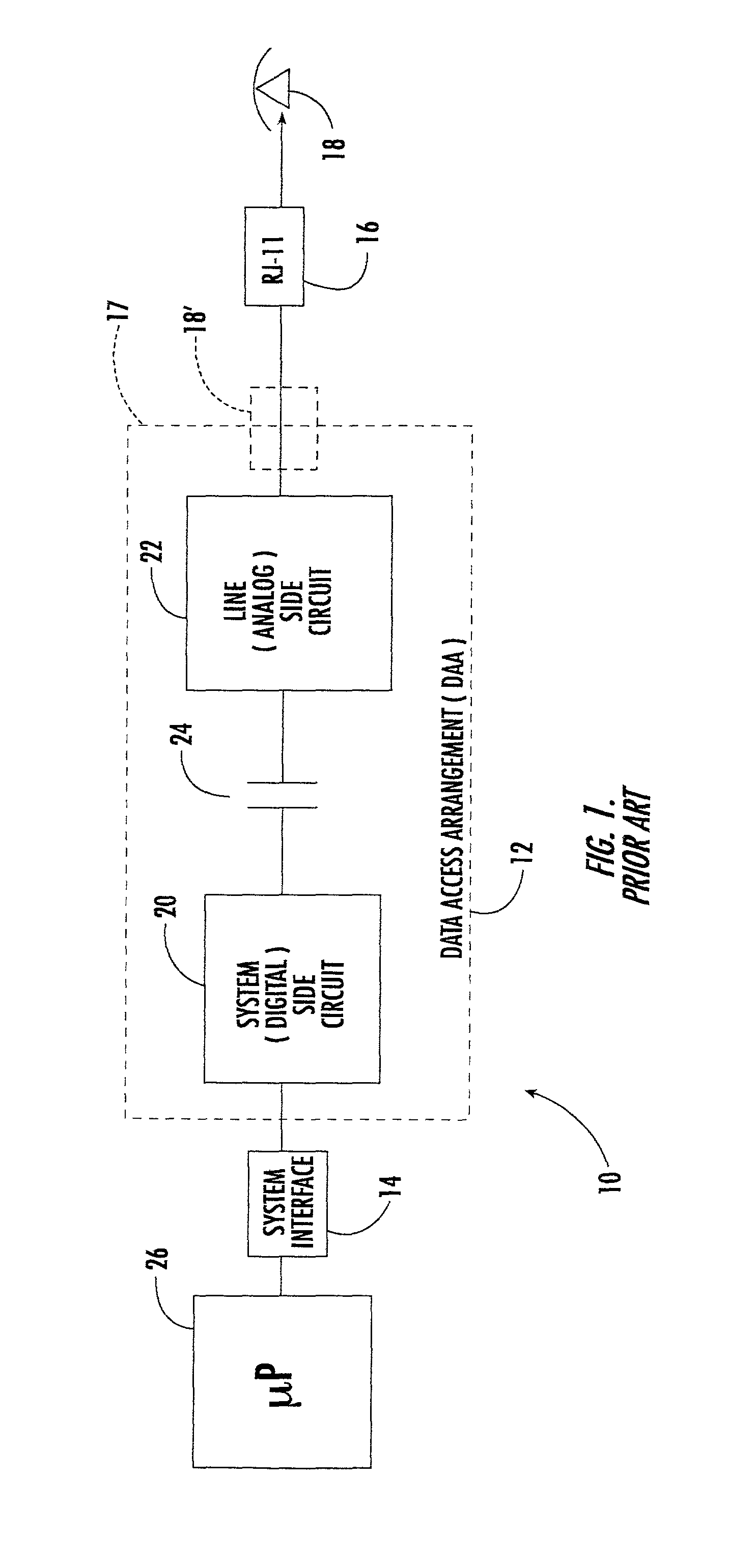 Jack module with integrated modem interface circuits