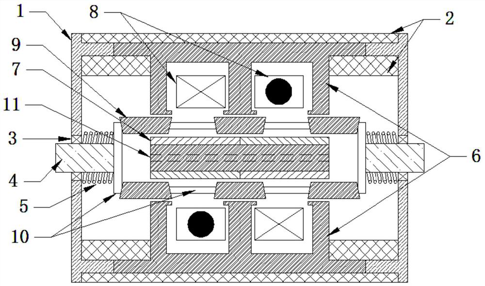 Stator split type movable iron core type permanent magnet linear oscillation motor