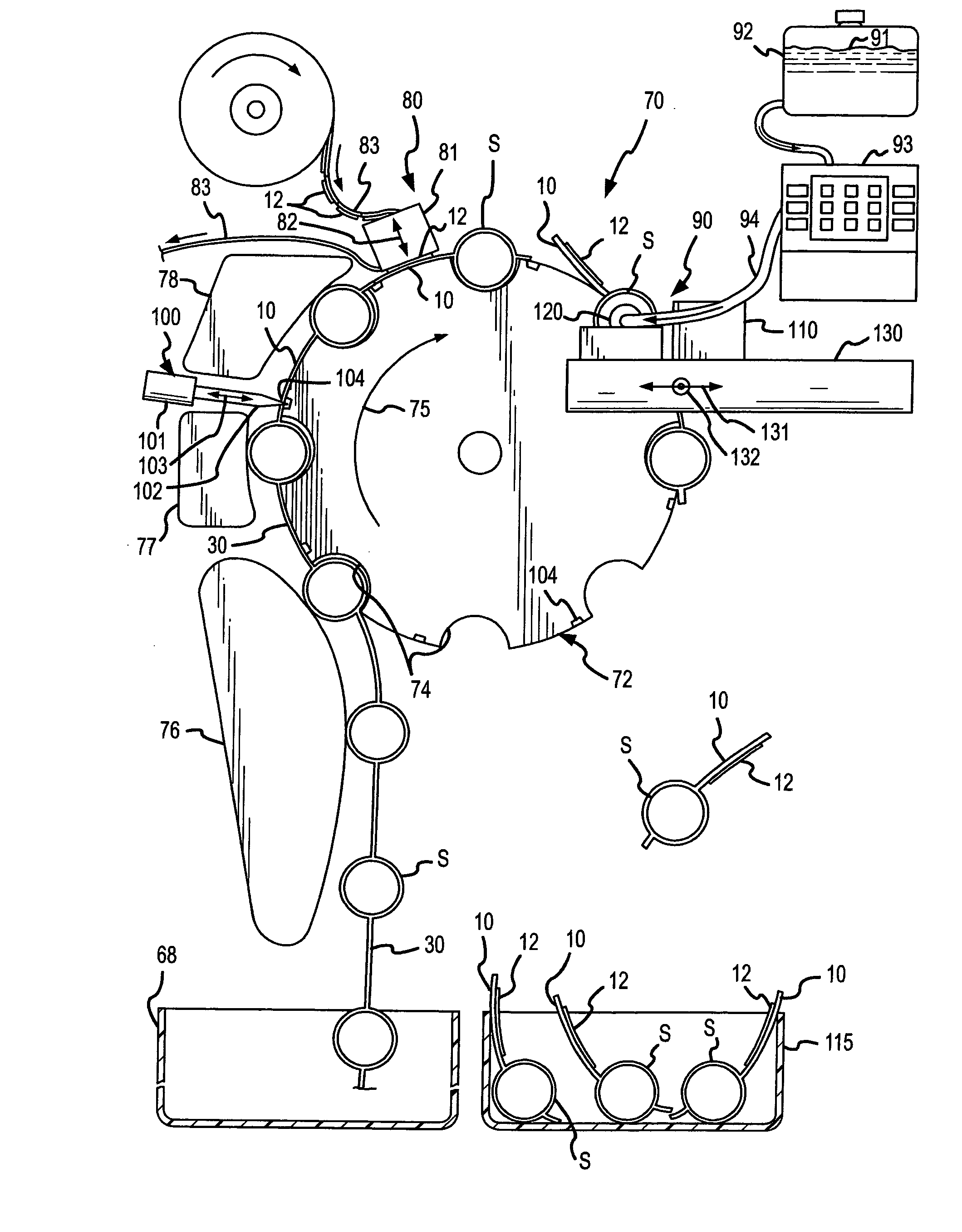 Method, system, and apparatus for handling, labeling, filling and capping syringes