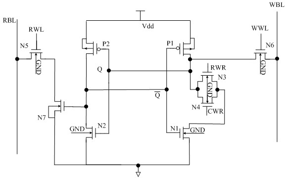 Single-end-operated subthreshold storage unit circuit