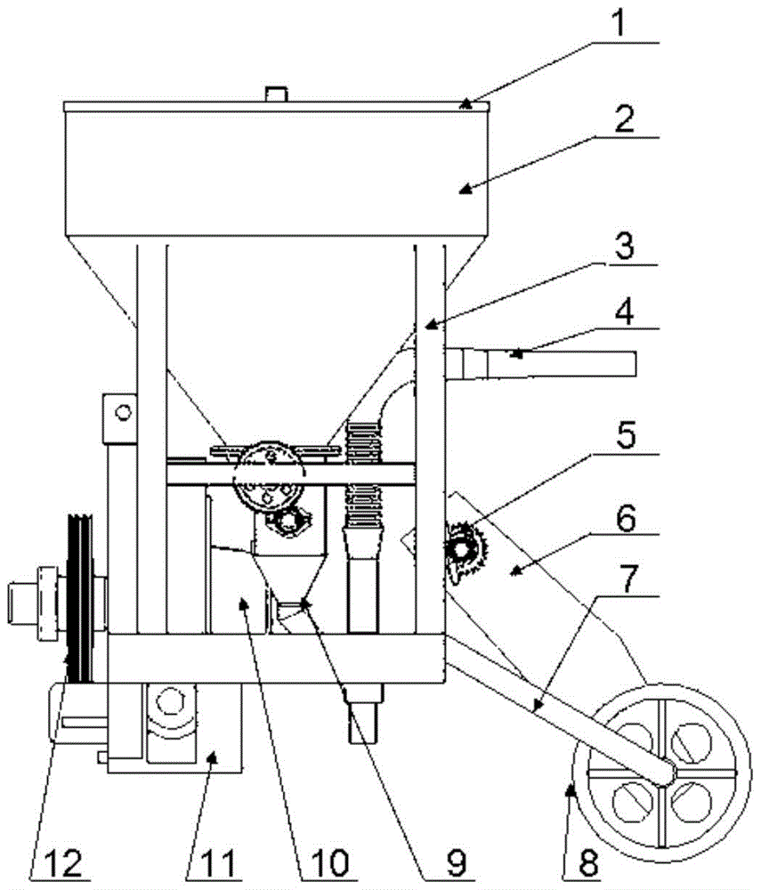 Air blown rice spreader