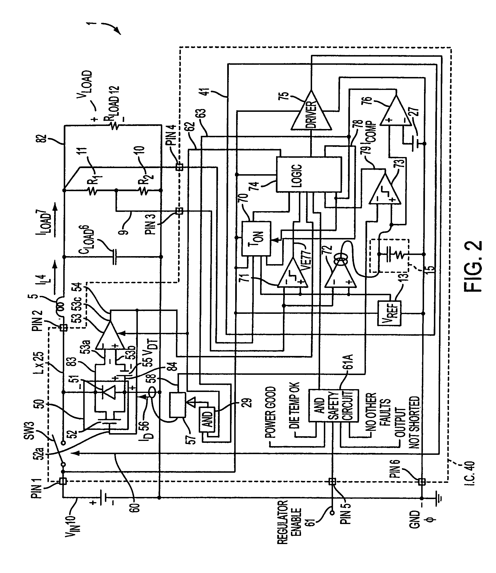 Current mode switching regulator with predetermined on time