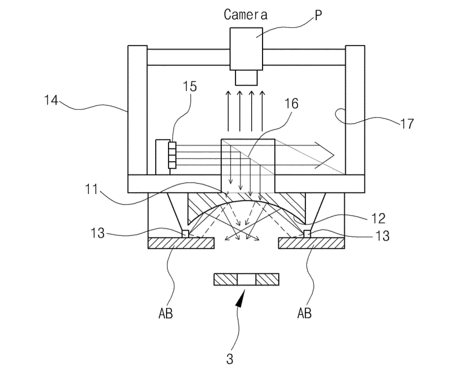 Lighting apparatus for measuring electronic material-processed part and test apparatus using the same