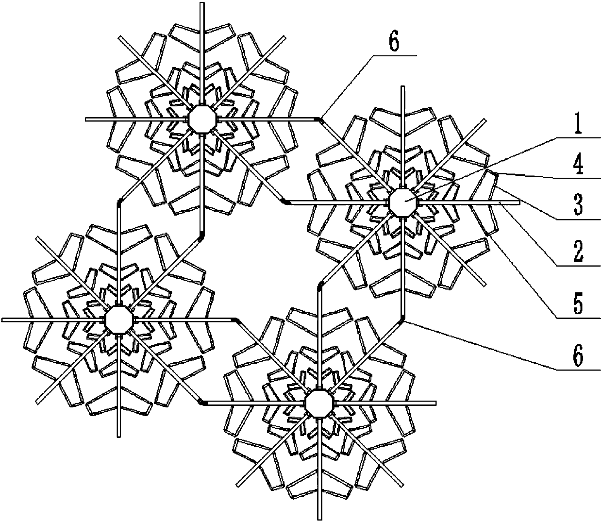 Mimosa-pudica-simulated flexible-hinge-connected variable topology folding and extending mechanism