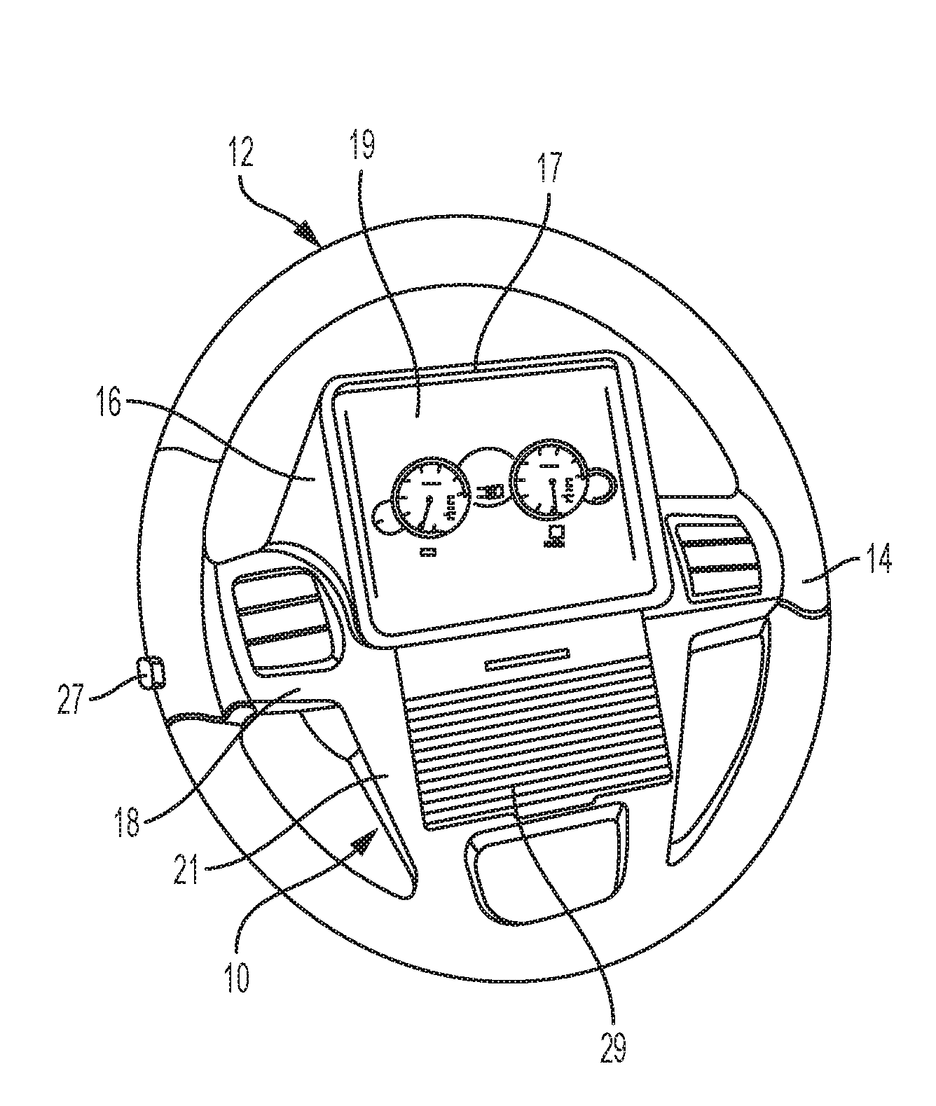 Steering wheel with integrated keyboard assembly