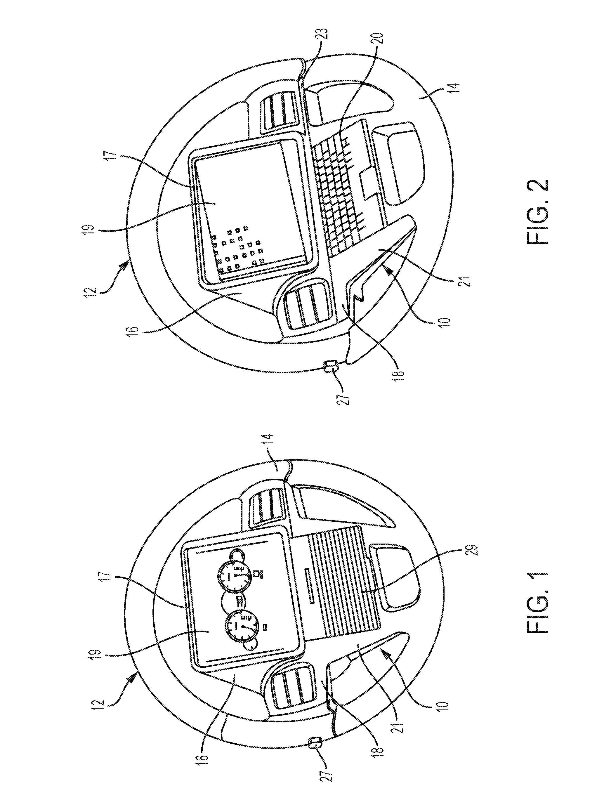 Steering wheel with integrated keyboard assembly