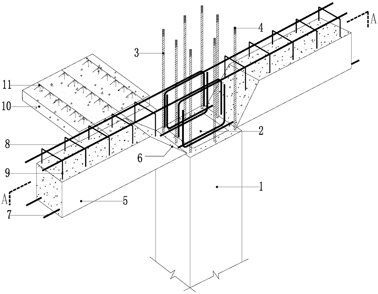 Vertical and horizontal integrally superposed concrete frame structural body and superposed forming body