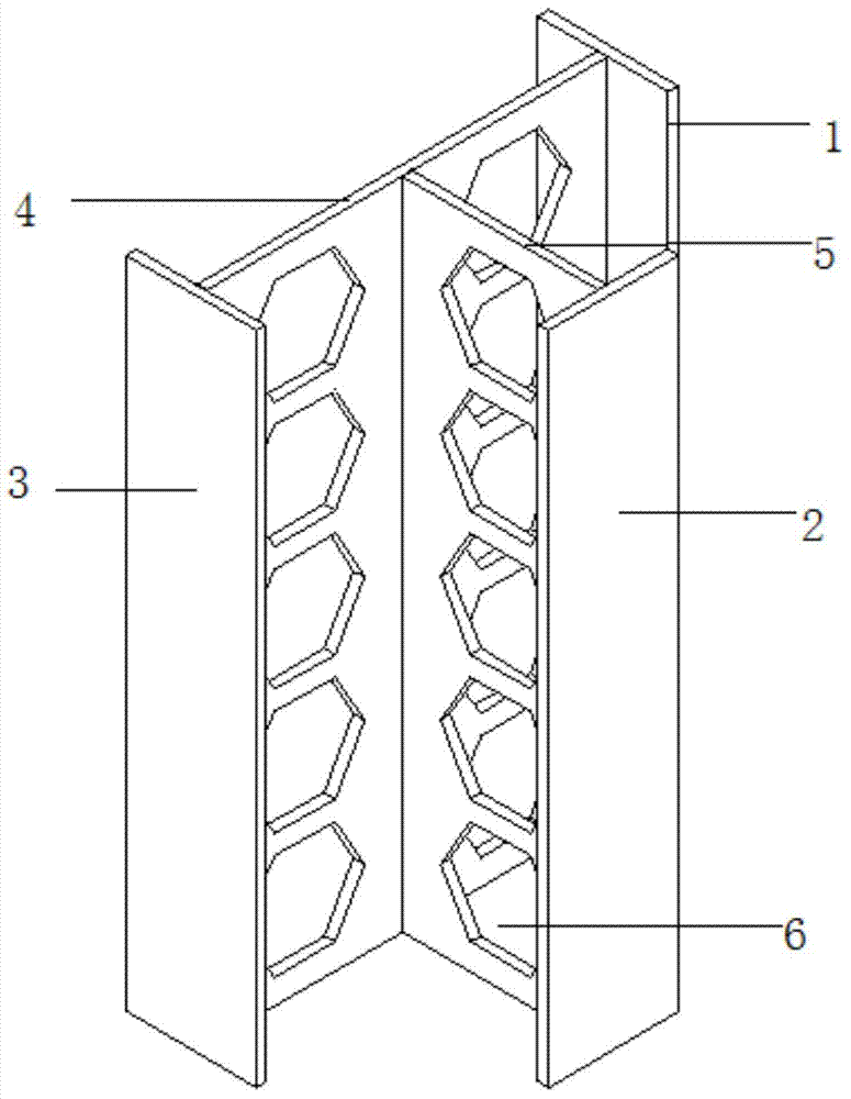 Honeycomb-shaped web special-shaped steel column with T-shaped section