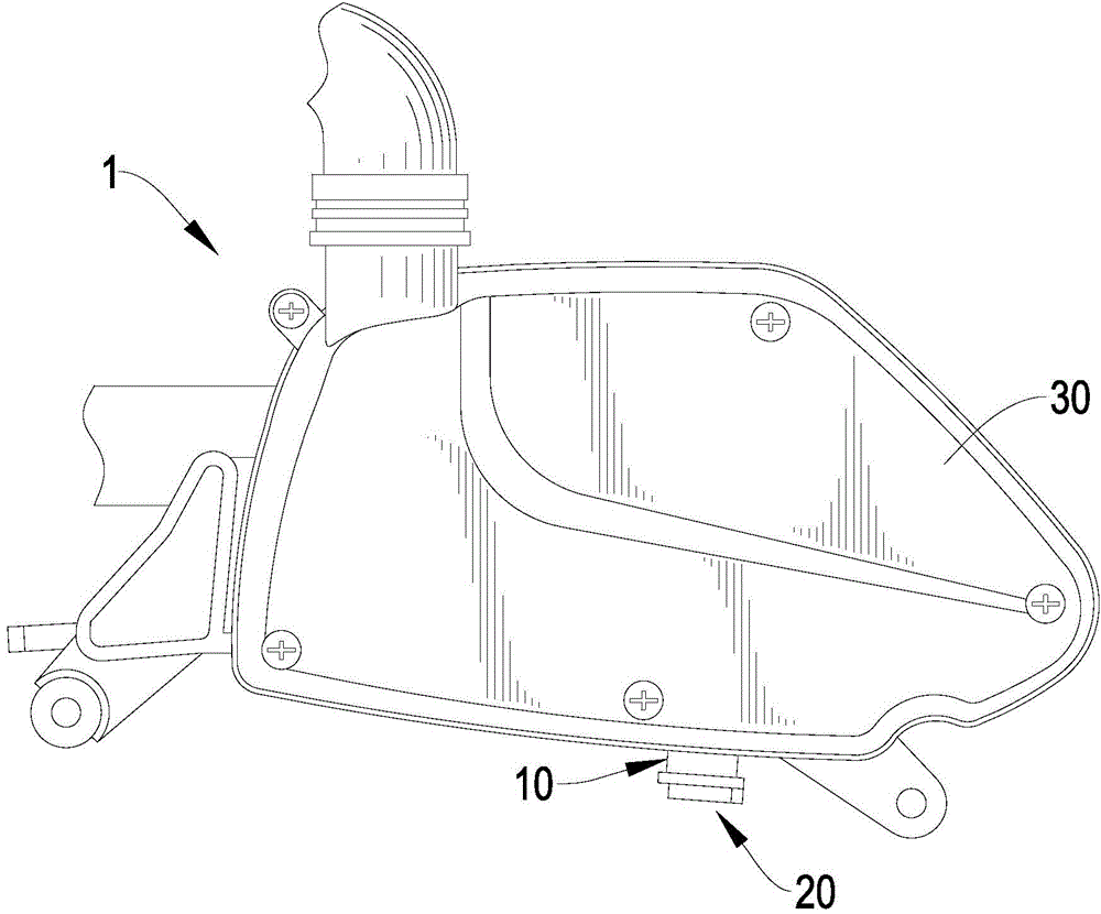 Water drainage structure for air filter