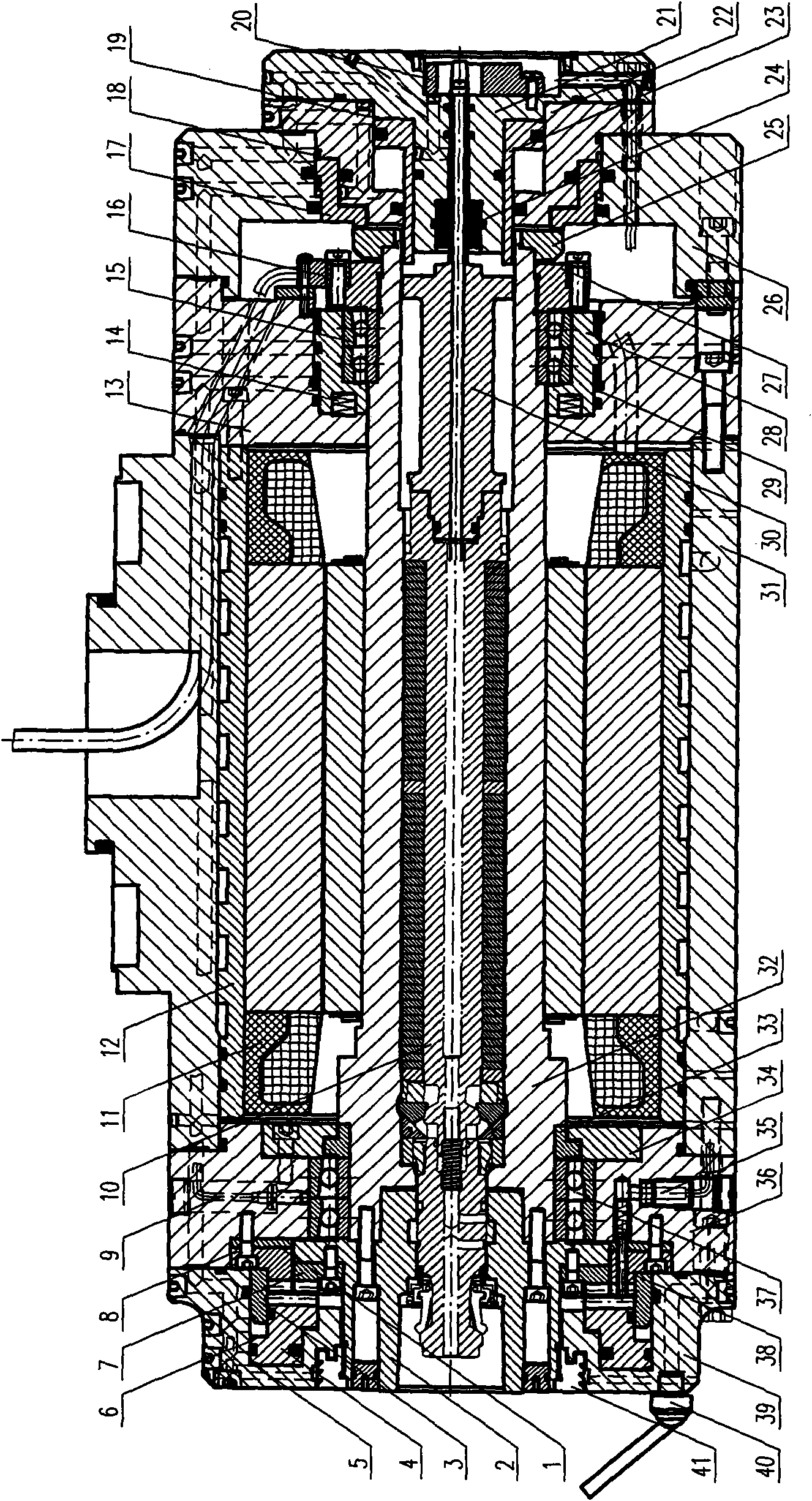 High-speed turn-milling combined machining power electric main shaft device and manufacturing method thereof