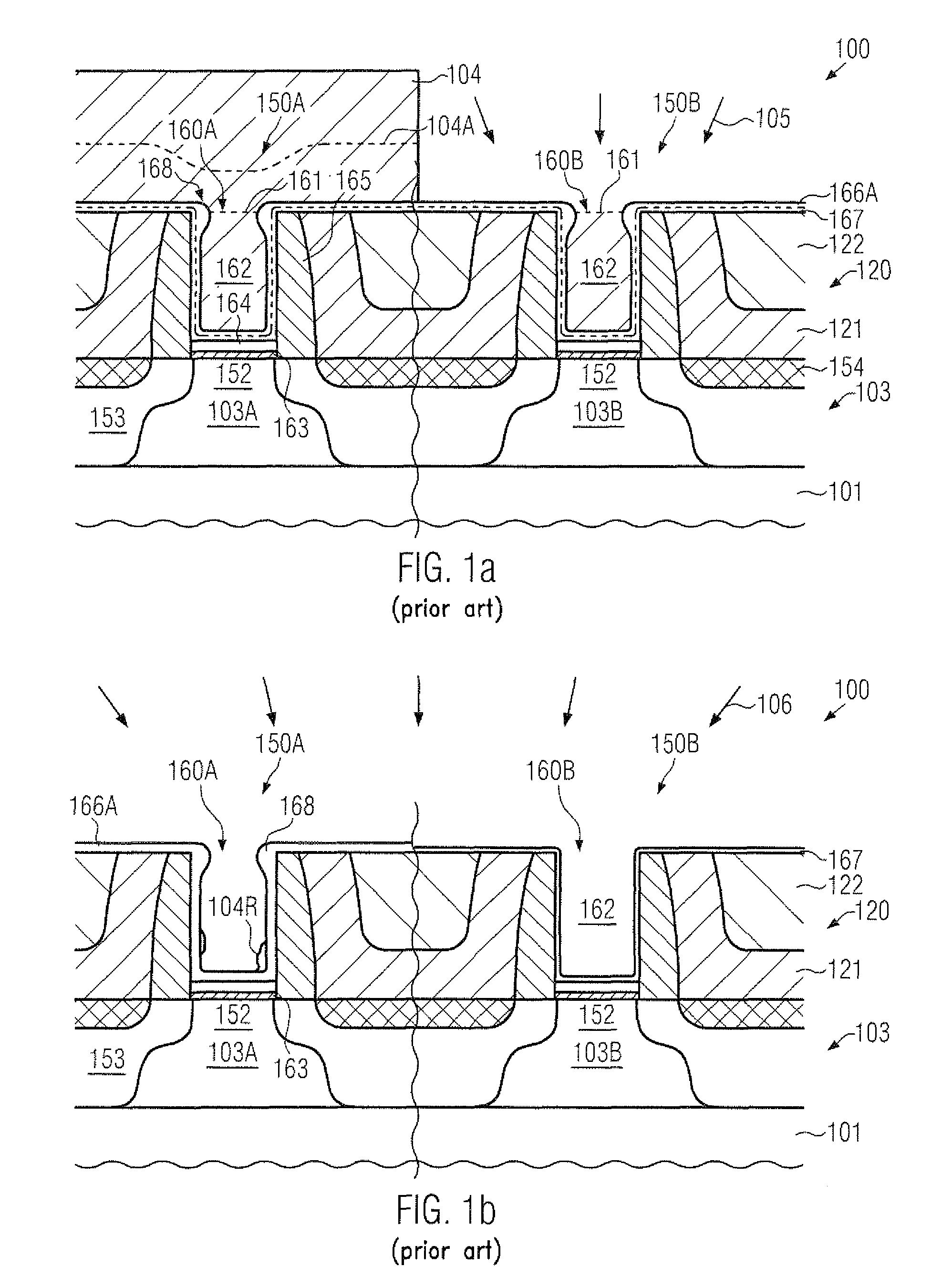 High-K metal gate electrode structures formed by separate removal of placeholder materials using a masking regime prior to gate patterning