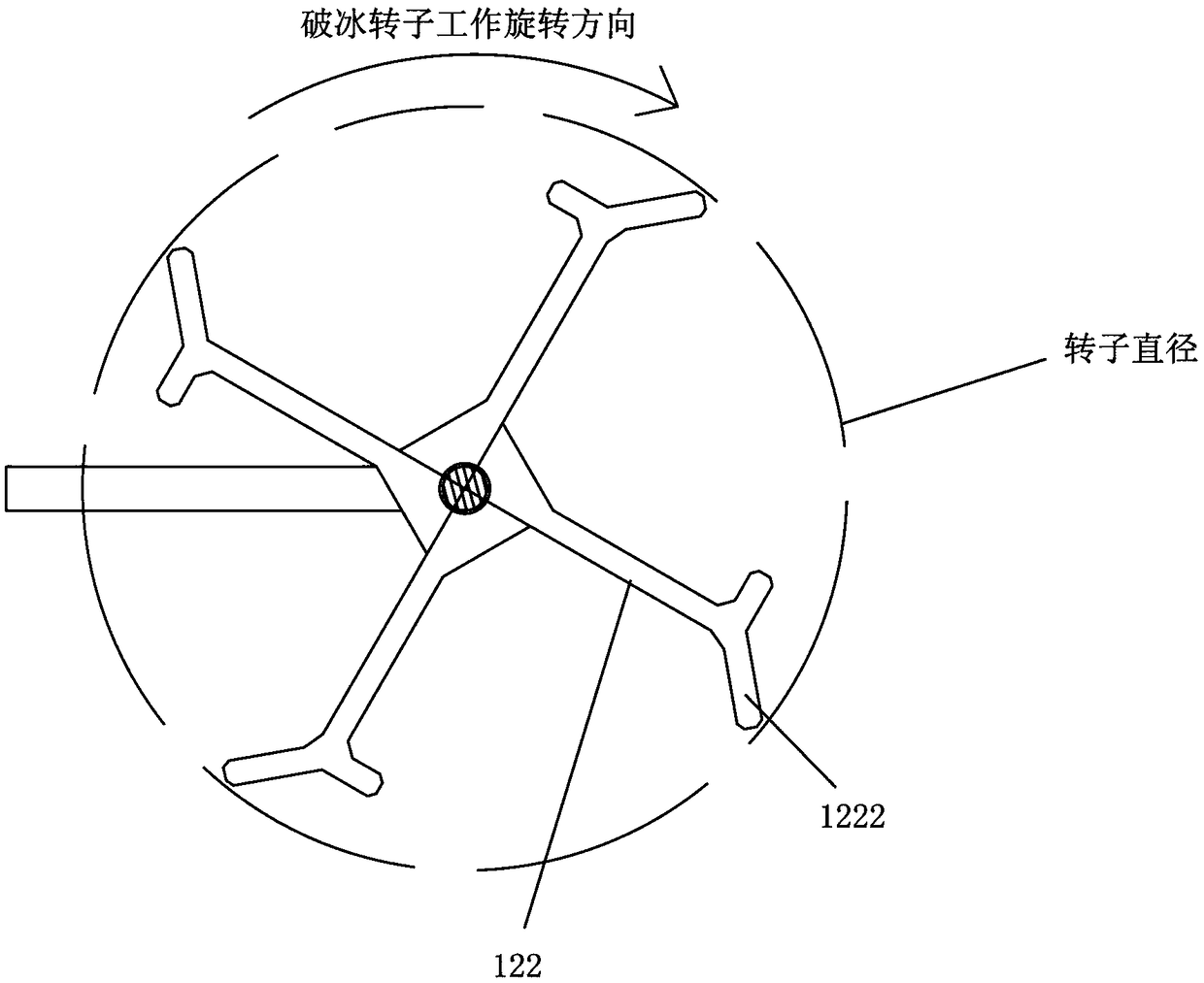 Ice breaking rotor unit, offshore foundation and offshore wind generating set