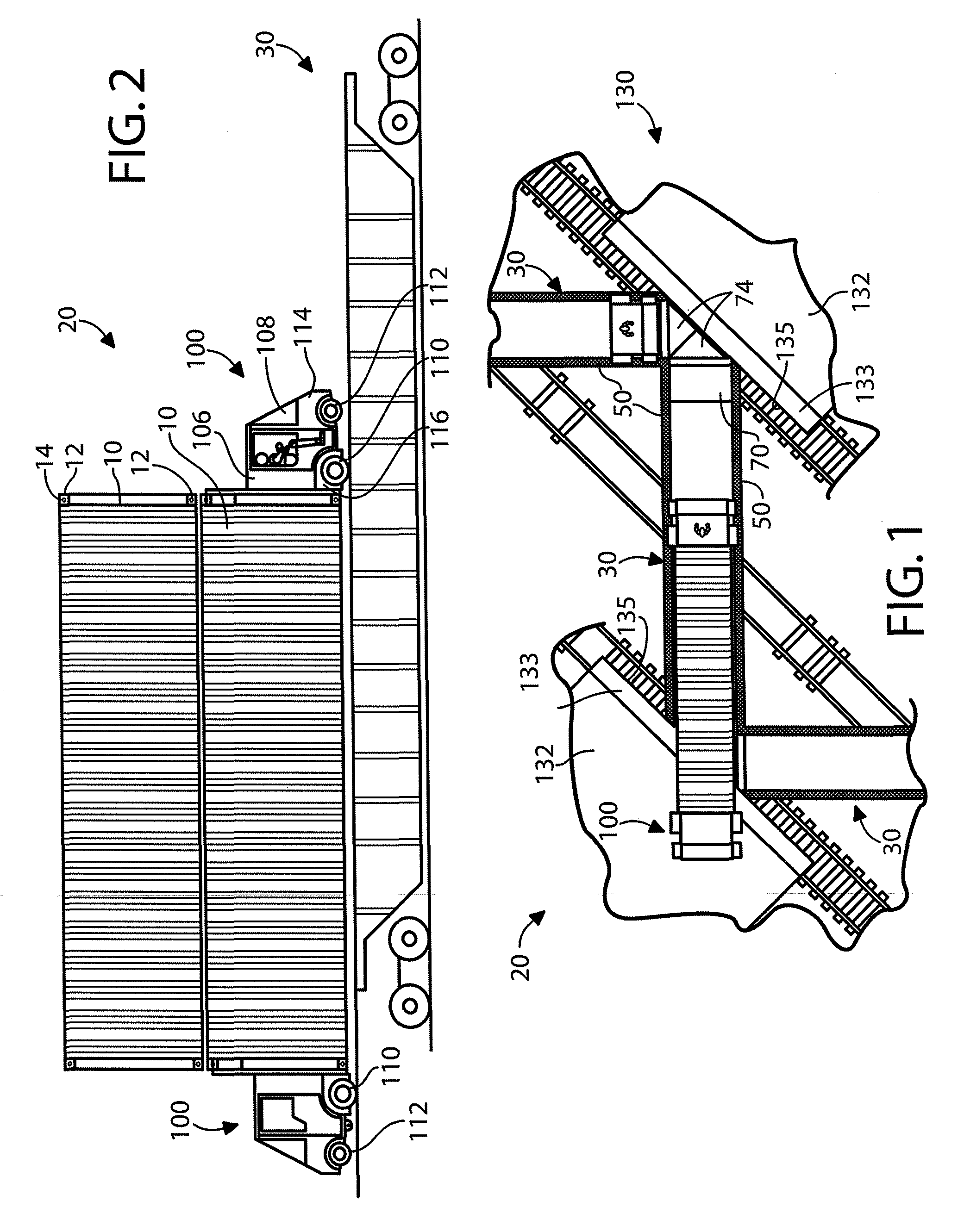 Vehicle, system and method for handling cargo containers