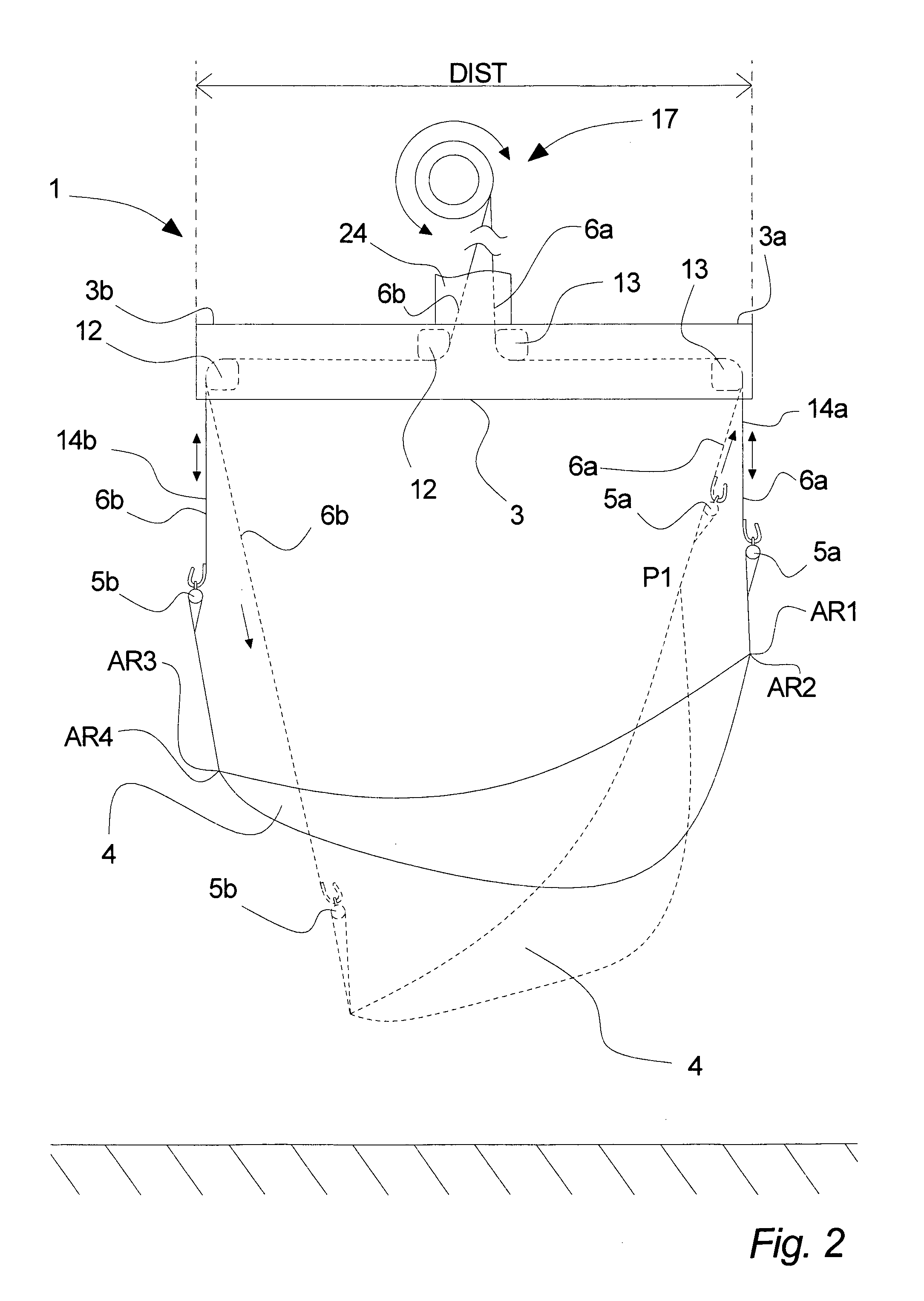 Handling system and method of arranging a person supported by a handling system