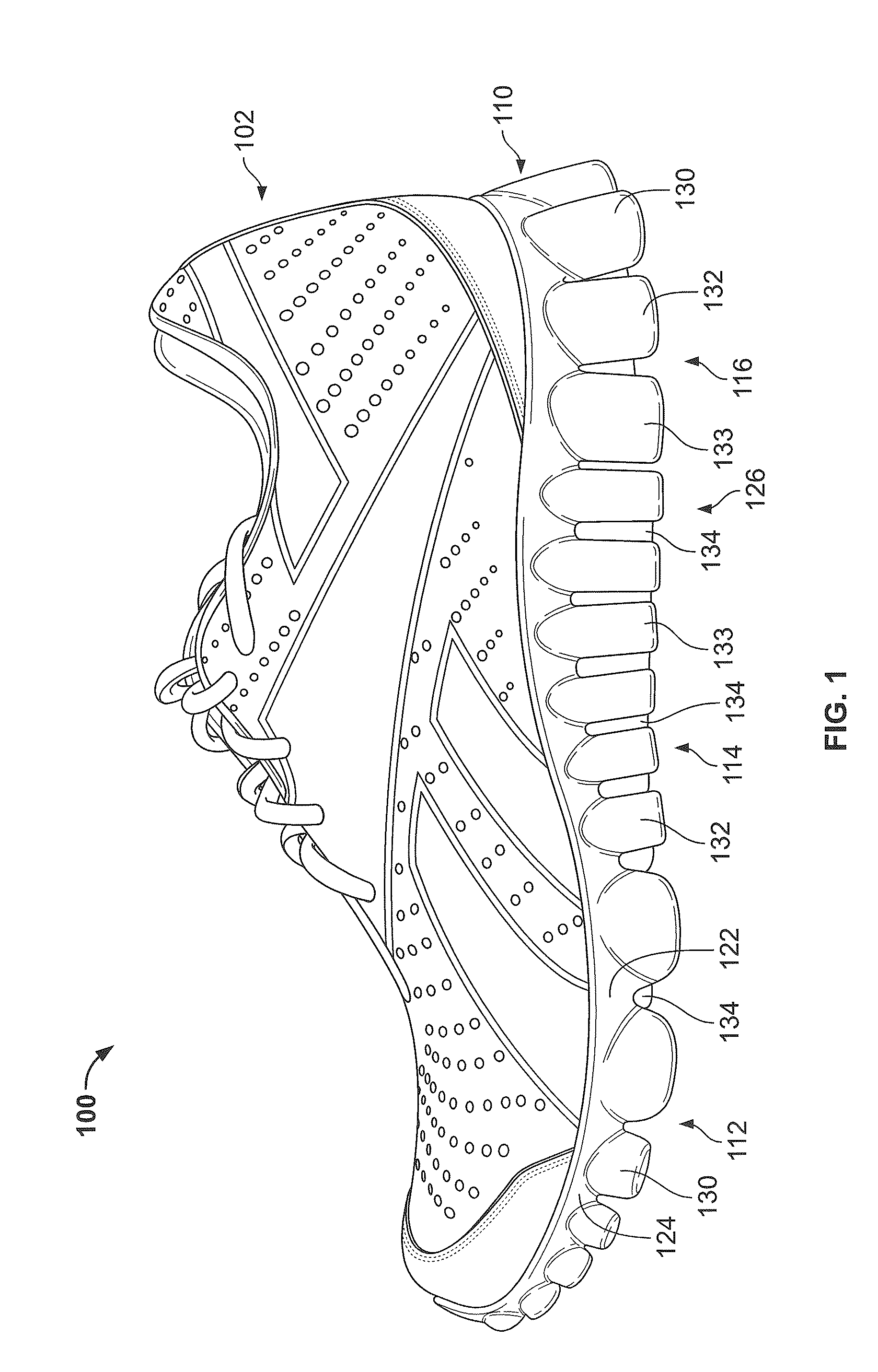 Sole With Projections and Article of Footwear