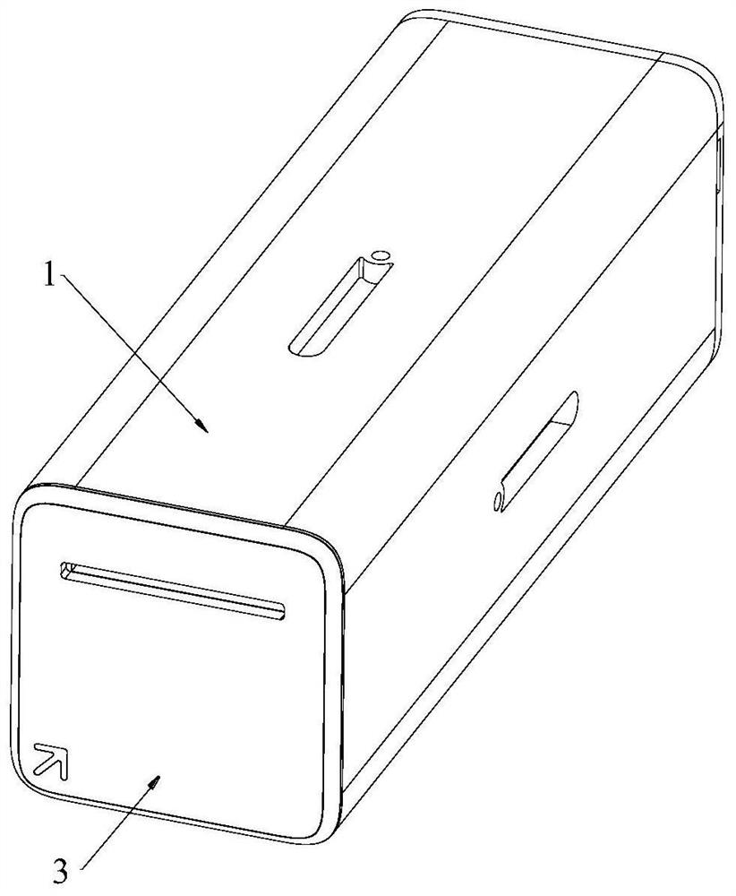 Replacement structure of discharging device and discharging device