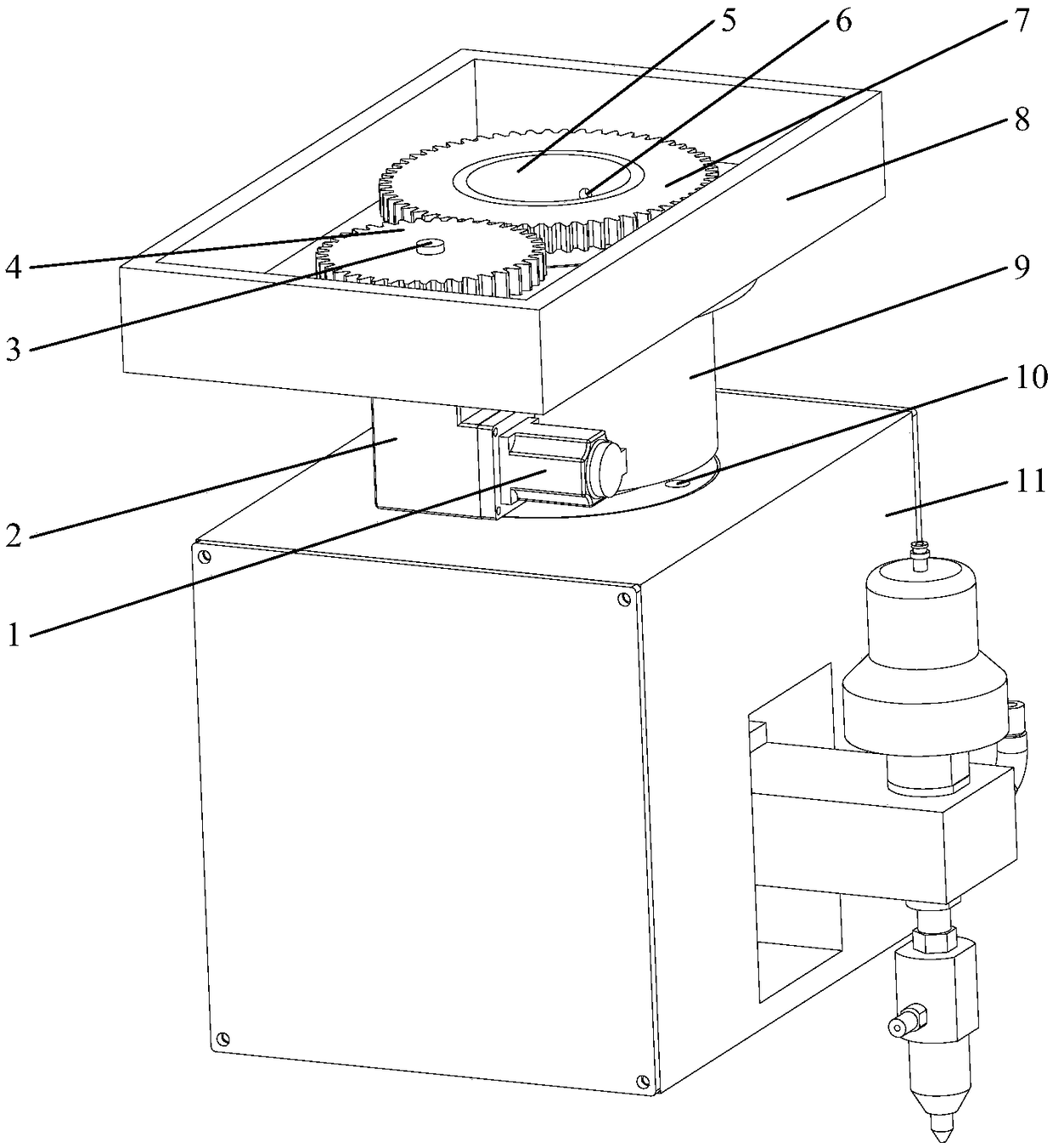 A dual-axis rotary cutting and balanced high-pressure water jet cutting mechanism