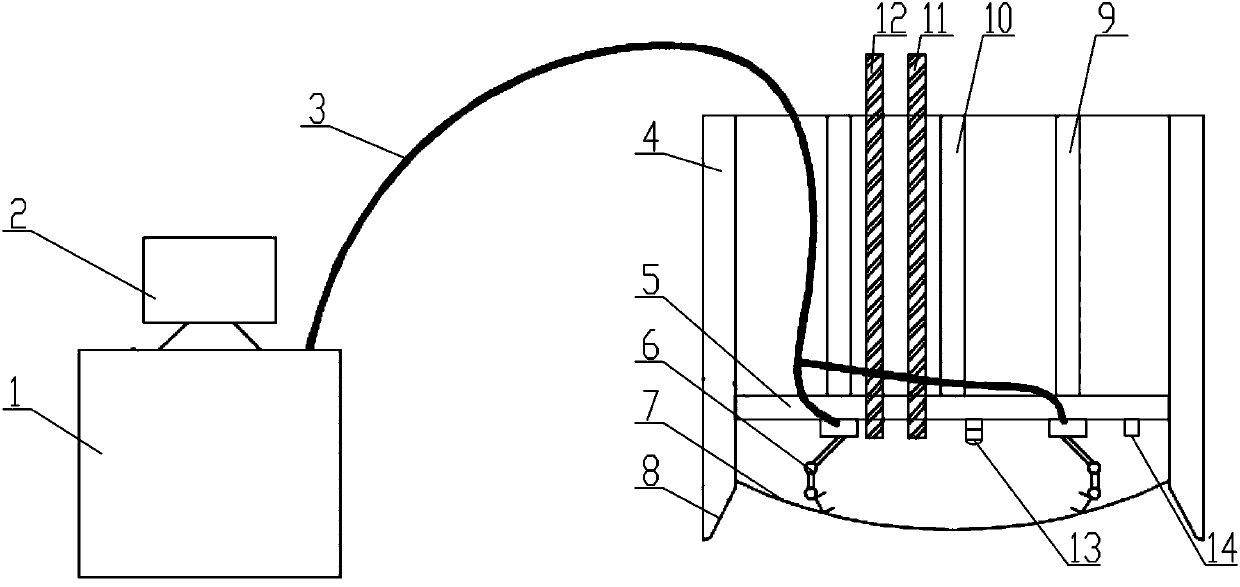 Pneumatic caisson excavation device and use method thereof