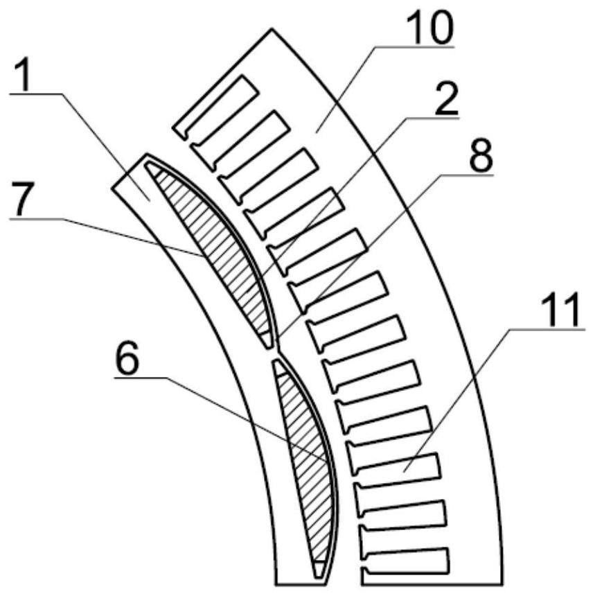 Rotor structure of large-shaft-diameter built-in permanent magnet motor and motor thereof