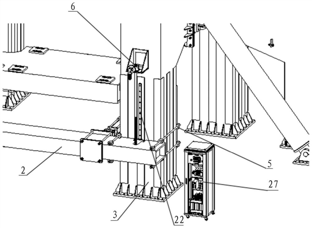 Device for holding and lifting counter-force beam of test bed