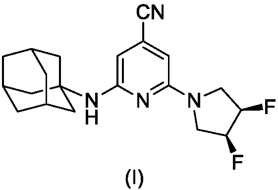 Compound comprising adamantane and nitrile pyridine structure, as well as preparation method and application of compound