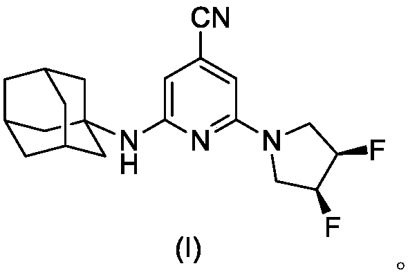 Compound comprising adamantane and nitrile pyridine structure, as well as preparation method and application of compound