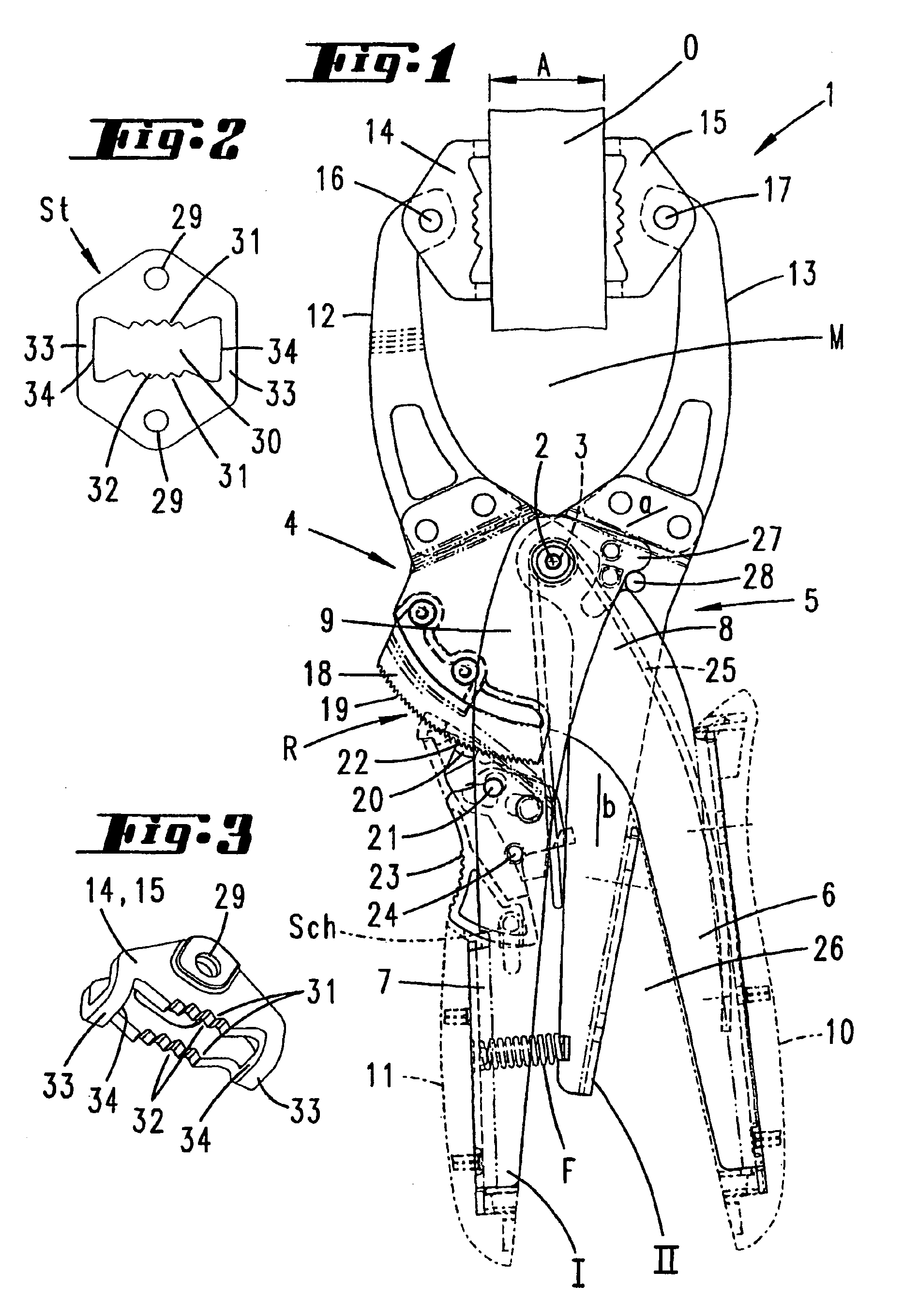Clamping or expanding pliers